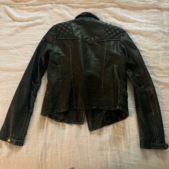 All Saints Distressed Leather Jacket - Picture 2 of 5